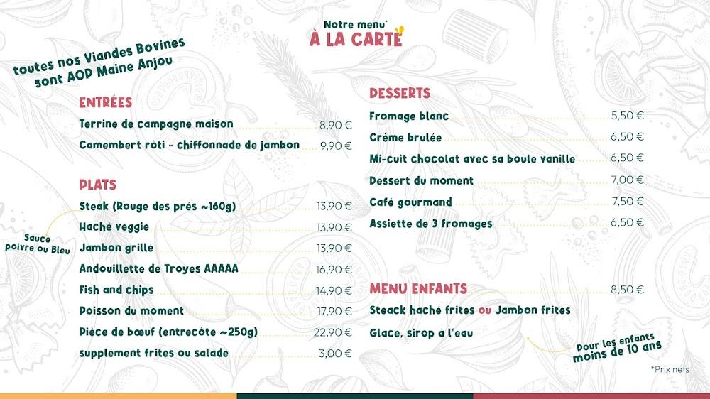 Bar Brasserie Le Planty - Menu Image 1